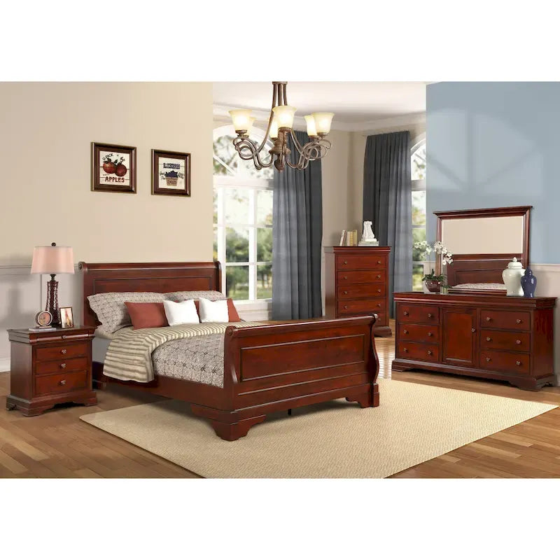 Bordeaux Sleigh Bed – Houten Frame, Meerdere Maten