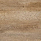 Rechthoekig bureau met houten blad en metalen onderstel