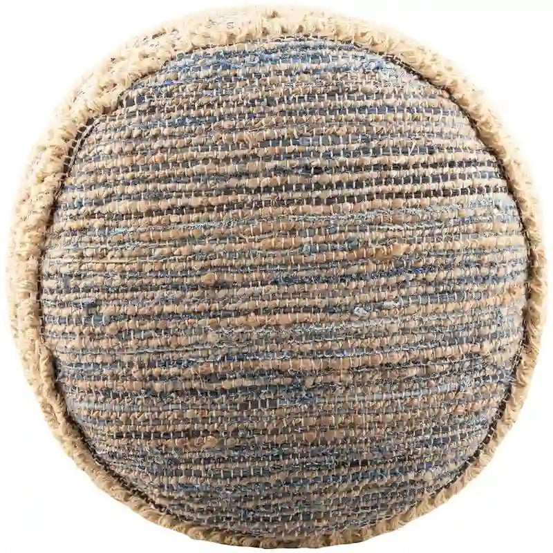 Boheemse Jute & Denim Cilinder Poef