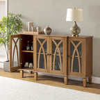 60-inch dressoir in landelijke stijl met glazen deuren
