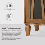 60-inch dressoir in landelijke stijl met glazen deuren