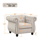 Gecapitonneerde Chesterfield fauteuil