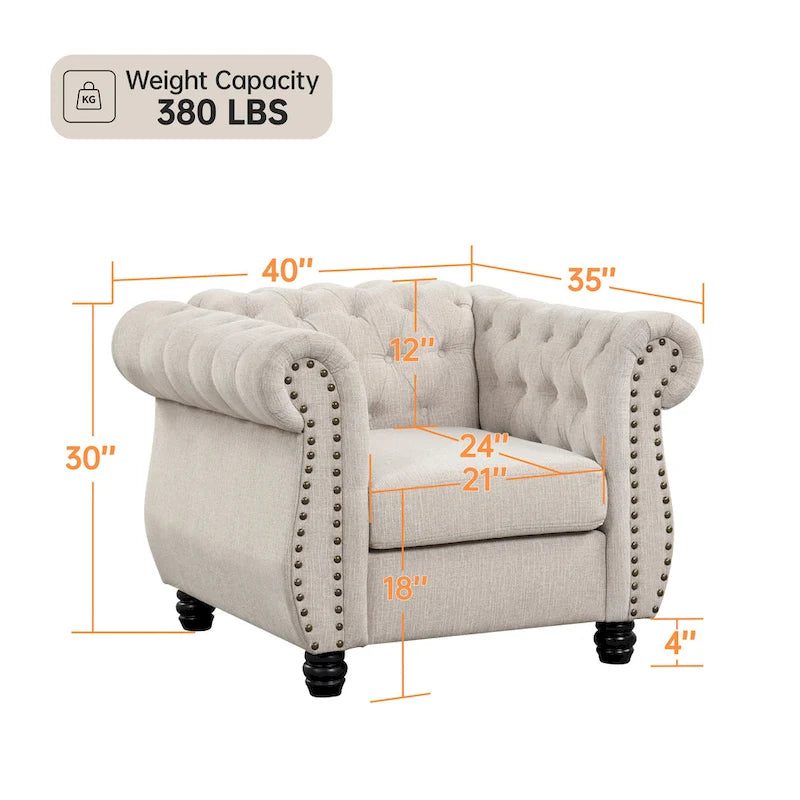 Gecapitonneerde Chesterfield fauteuil