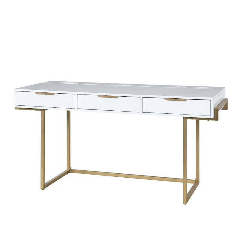 Modern bureau met 3 laden, USB-poorten en stopcontact
