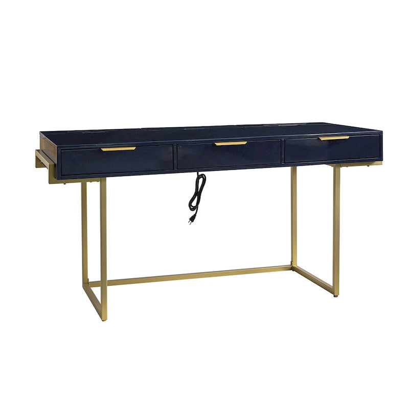 Modern bureau met 3 laden, USB-poorten en stopcontact
