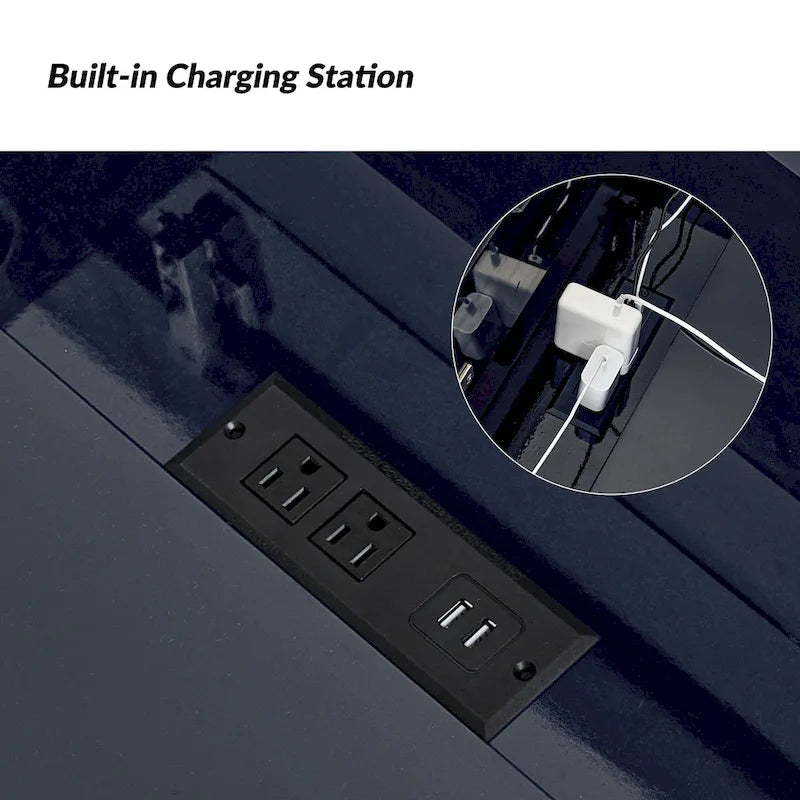 Modern bureau met 3 laden, USB-poorten en stopcontact