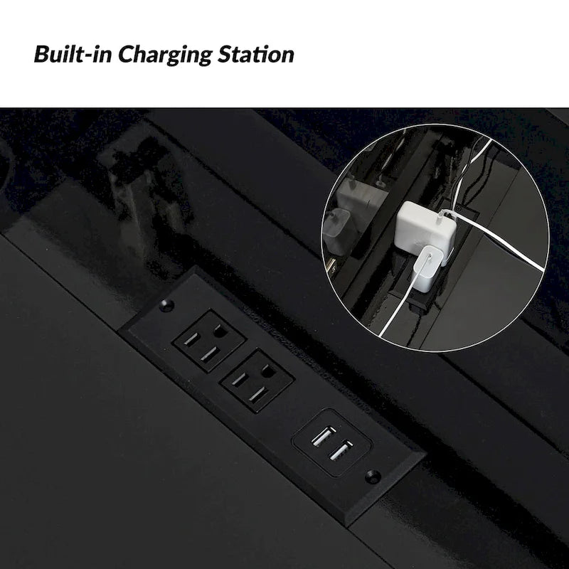 Modern bureau met 3 laden, USB-poorten en stopcontact