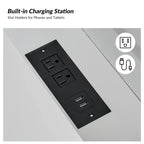 Modern bureau met 3 laden, USB-poorten en stopcontact