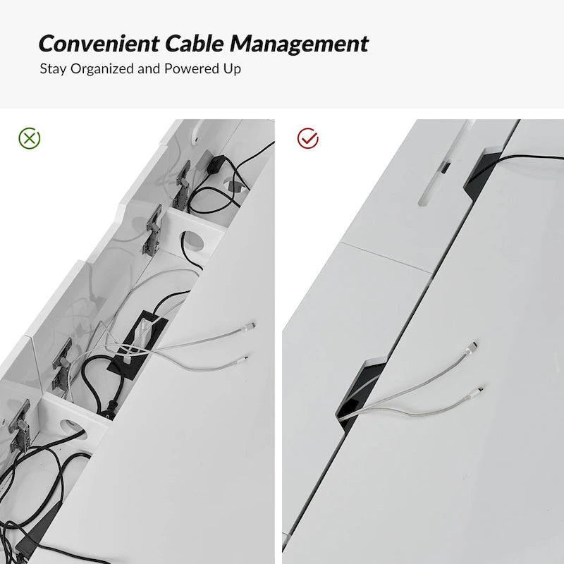 Modern bureau met 3 laden, USB-poorten en stopcontact
