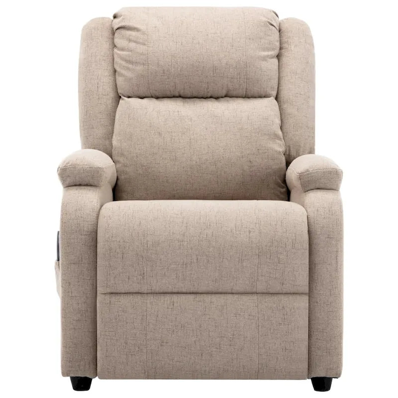 Massagestoel met Trilfunctie – Crèmekleurige Stof