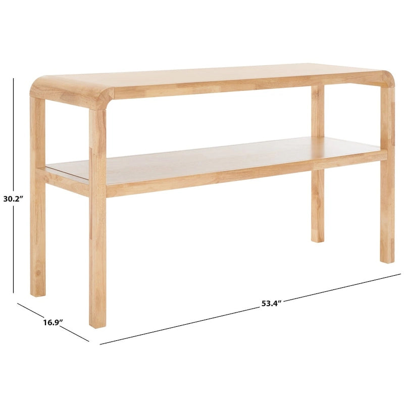 2-laags consoletafel met massief houten frame
