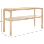 2-laags consoletafel met massief houten frame