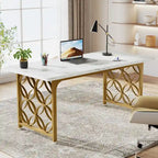 63-inch computerbureau met metalen frame, schrijfbureau voor thuiskantoor