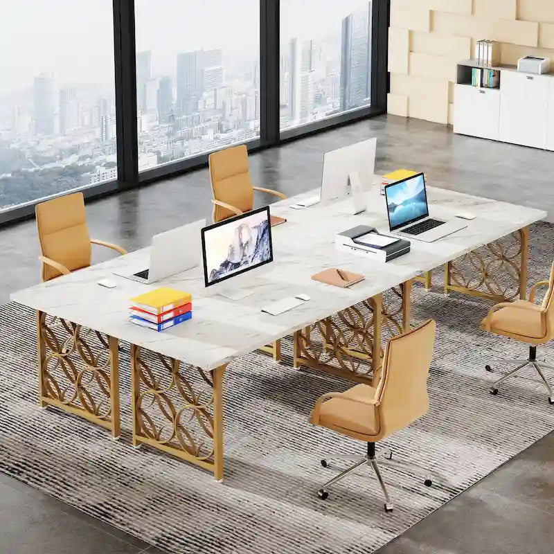 63-inch computerbureau met metalen frame, schrijfbureau voor thuiskantoor