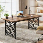 63-inch computerbureau met metalen frame, schrijfbureau voor thuiskantoor