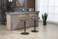 Set of 2 Swivel Upholstered Adjustable Counter Height Bar Stools With Footrest