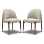 Poly & Bark Pietta Dining Chair (Set of 2) - Durable Fabric with Solid Wood Legs