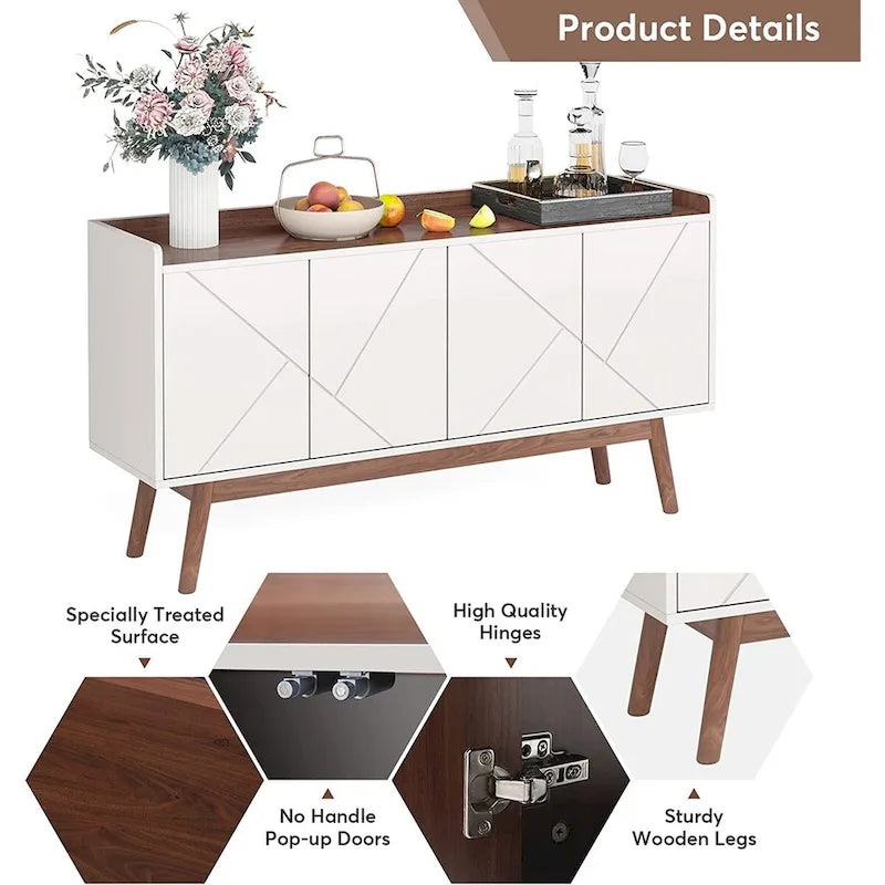 55-inch dressoir met opbergruimte en deuren