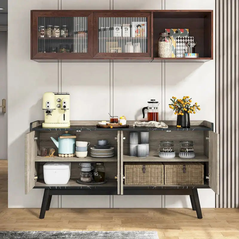 55-inch dressoir met opbergruimte en deuren