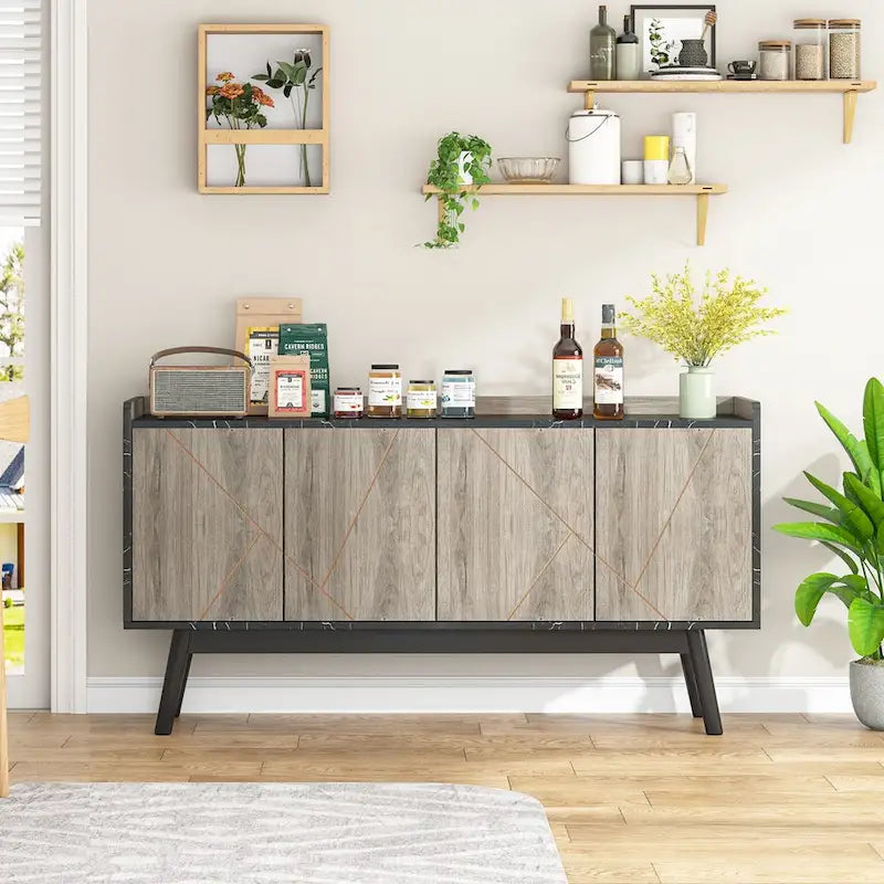55-inch dressoir met opbergruimte en deuren