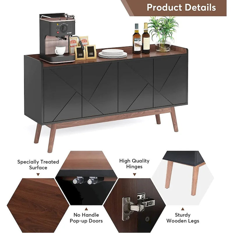 55-inch dressoir met opbergruimte en deuren