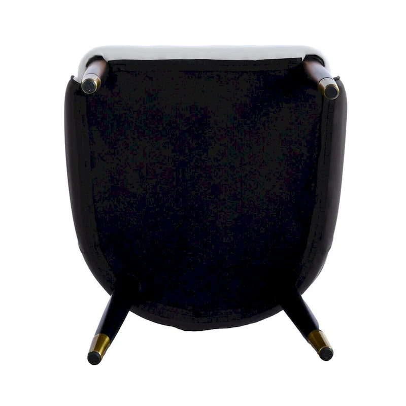 Set van 2 PU lederen eetkamerstoelen met metalen poten
