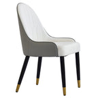 Set van 2 PU lederen eetkamerstoelen met metalen poten
