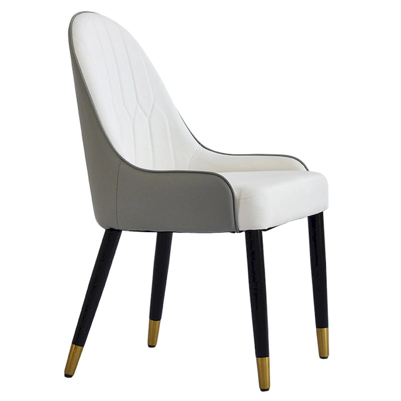 Set van 2 PU lederen eetkamerstoelen met metalen poten