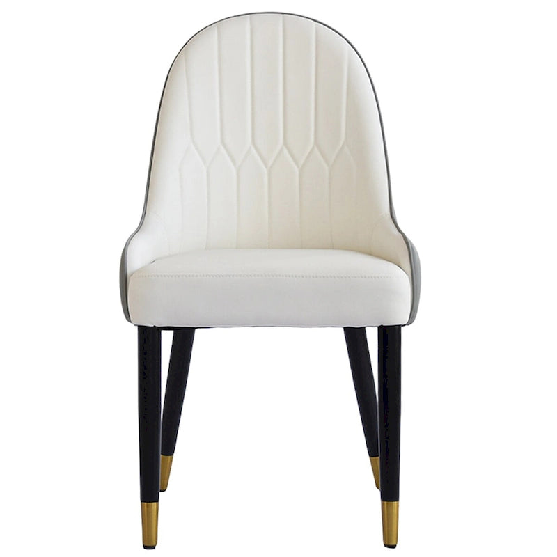 Set van 2 PU lederen eetkamerstoelen met metalen poten