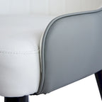 Set van 2 PU lederen eetkamerstoelen met metalen poten