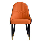 Set van 2 PU lederen eetkamerstoelen met metalen poten