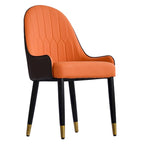 Set van 2 PU lederen eetkamerstoelen met metalen poten