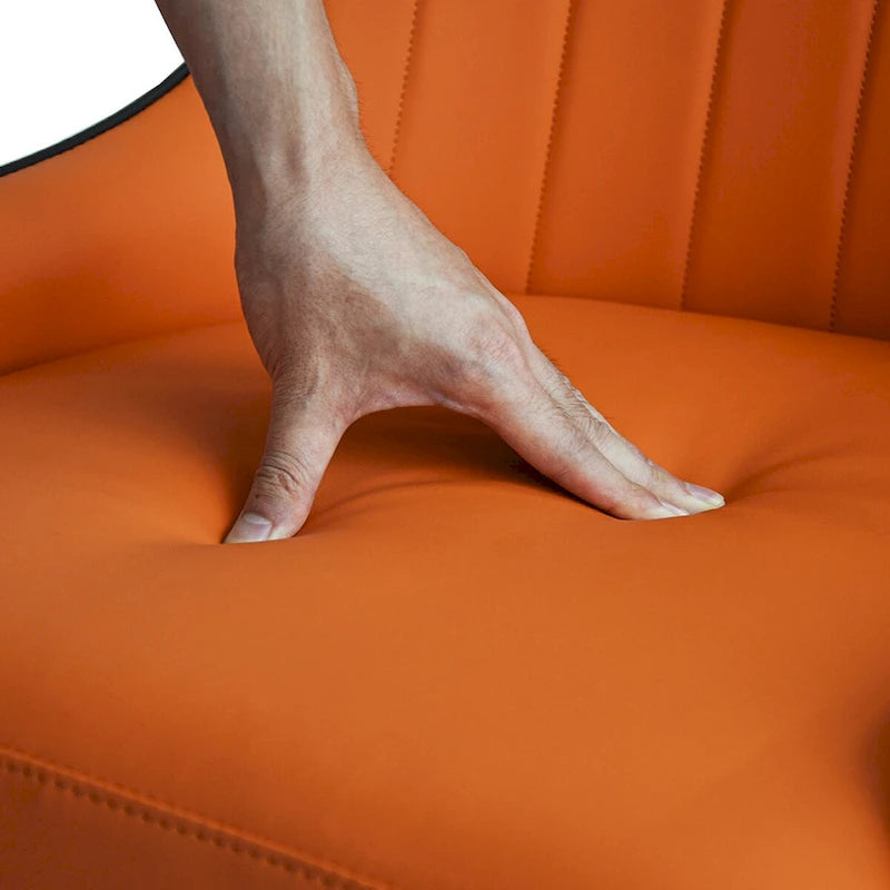 Set van 2 PU lederen eetkamerstoelen met metalen poten