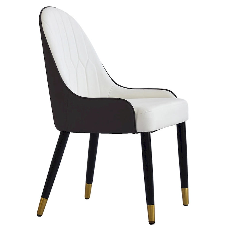 Set van 2 PU lederen eetkamerstoelen met metalen poten