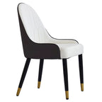 Set van 2 PU lederen eetkamerstoelen met metalen poten
