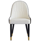 Set van 2 PU lederen eetkamerstoelen met metalen poten