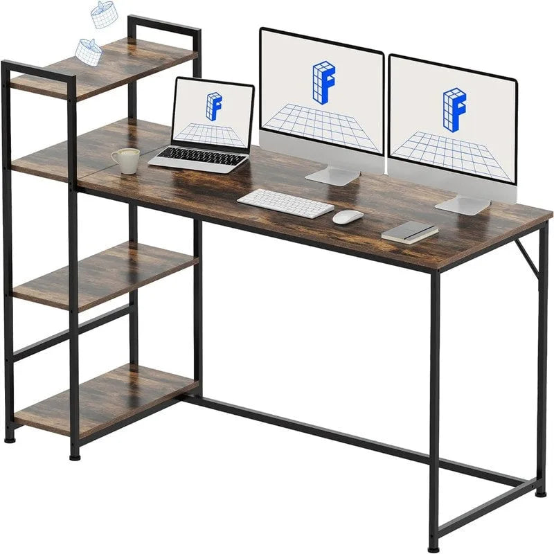 3-Laags Opbergbureau met Metalen Frame