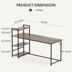 3-Laags Opbergbureau met Metalen Frame