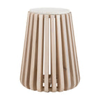 Marmeren Bijzettafel met White Washed Onderstel