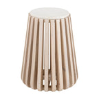 Marmeren Bijzettafel met White Washed Onderstel