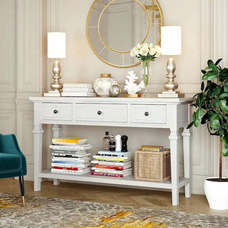 Sidetable met 3 Laden en Onderplank