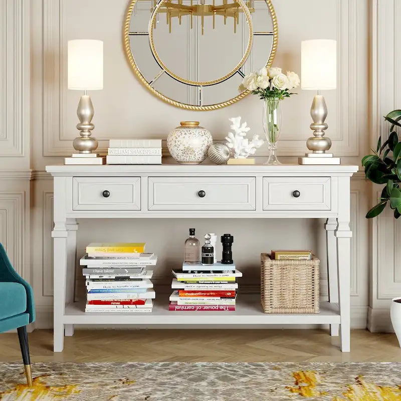 Sidetable met 3 Laden en Onderplank