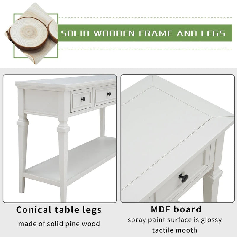 Sidetable met 3 Laden en Onderplank
