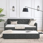 Gestoffeerd Divanbed in Tweepersoonsformaat met Uitschuifbed