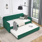 Gestoffeerd Divanbed in Tweepersoonsformaat met Uitschuifbed