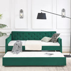 Gestoffeerd Divanbed in Tweepersoonsformaat met Uitschuifbed